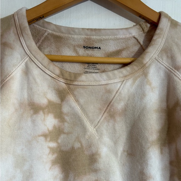 Sonoma Crewneck Tie-Dye Sweater - Cream and Brown - Picture 3 of 5